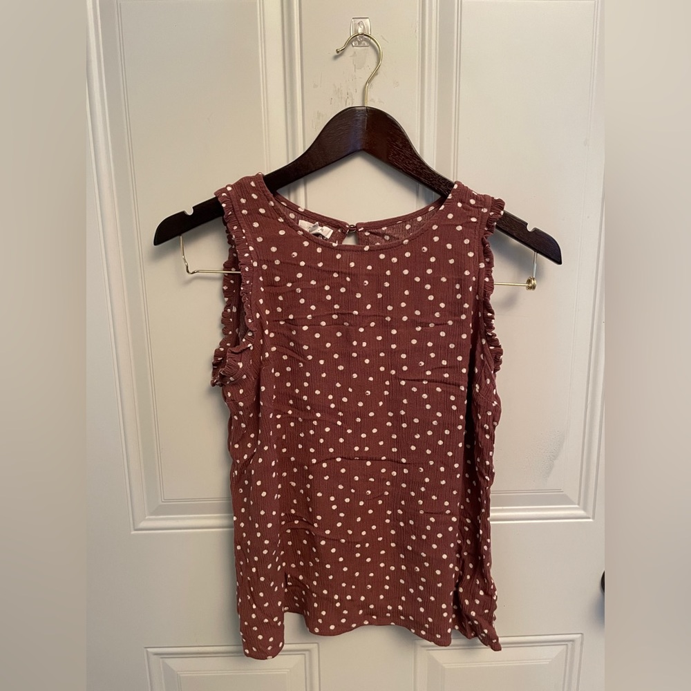 Mauve Polka Dot Tank Top - Maurice’s Size Small